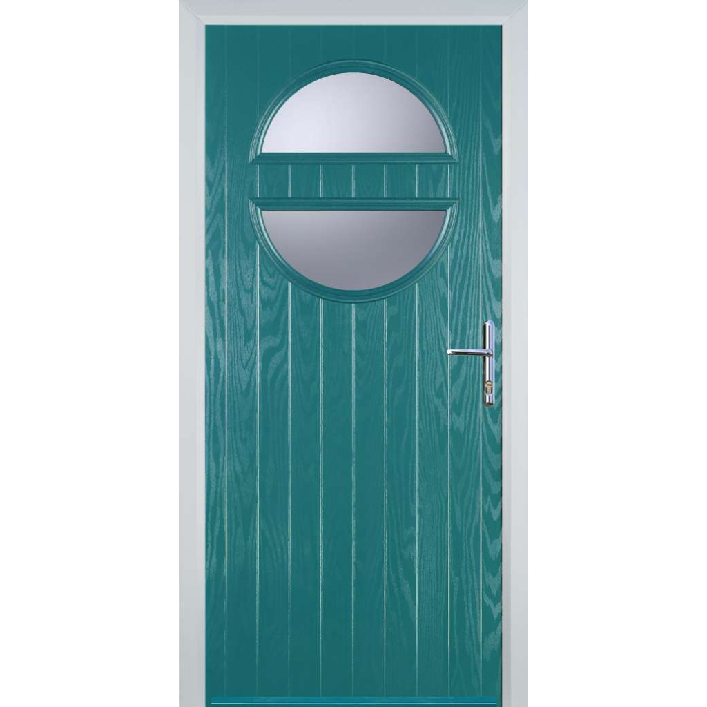 Door Stop Circle (X) Composite Contemporary Door In Turquoise Blue Image
