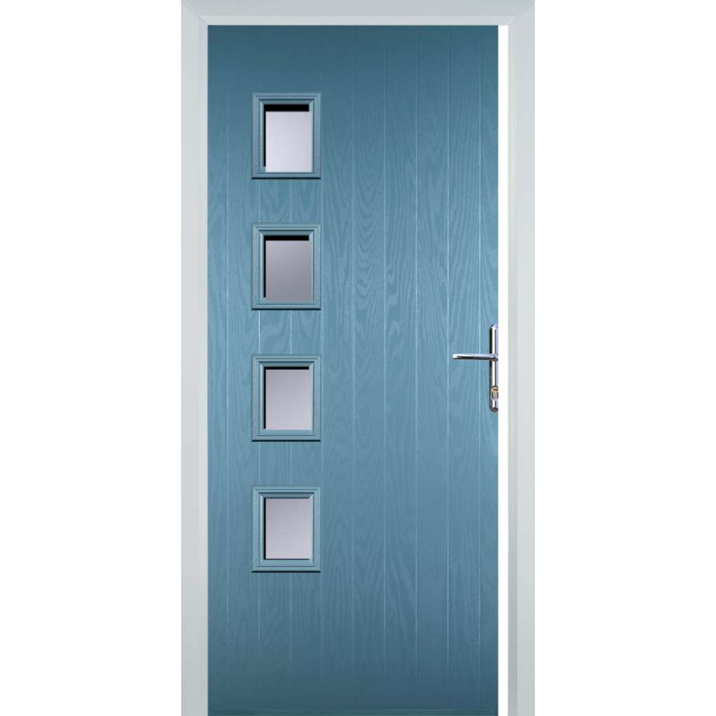Door Stop 4 Square (W4H) Composite Contemporary Door In Pastel Blue Image
