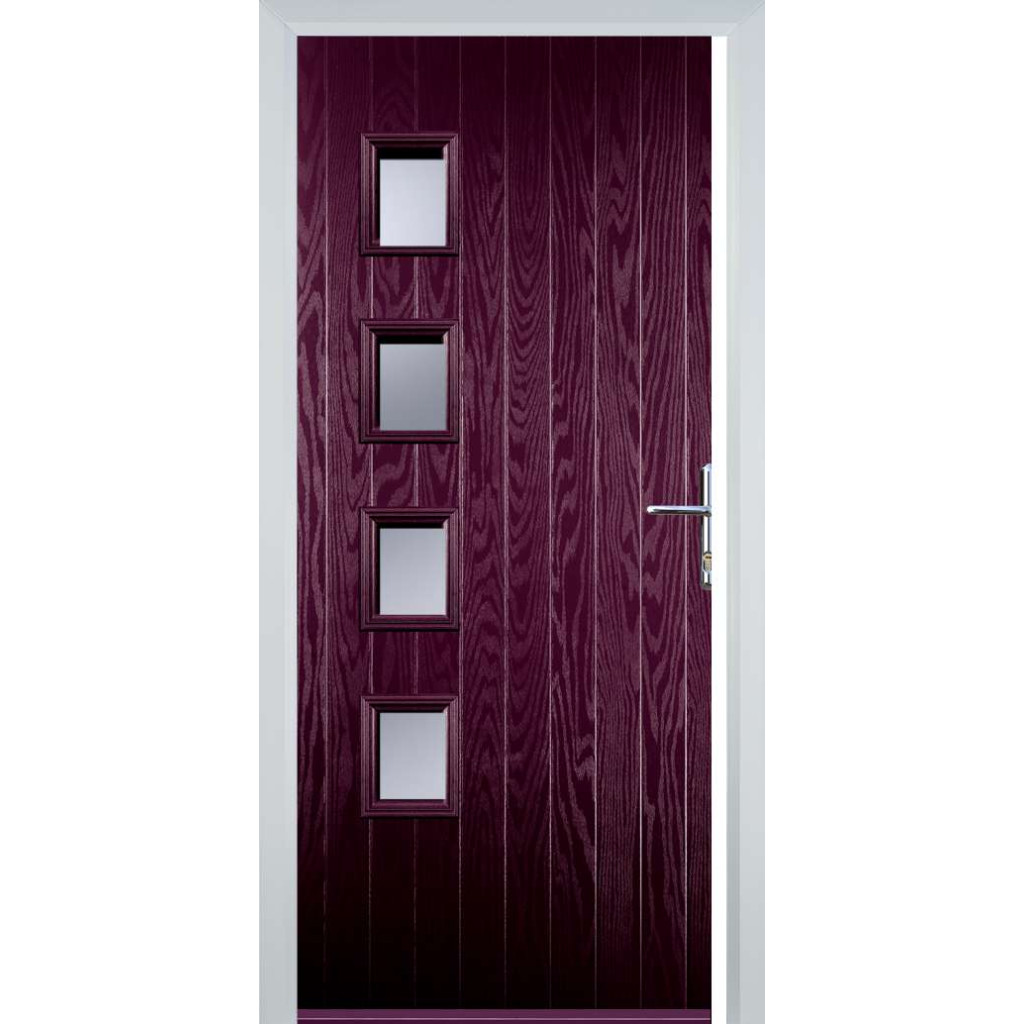 Door Stop 4 Square (W4H) Composite Contemporary Door In Purple Violet Image