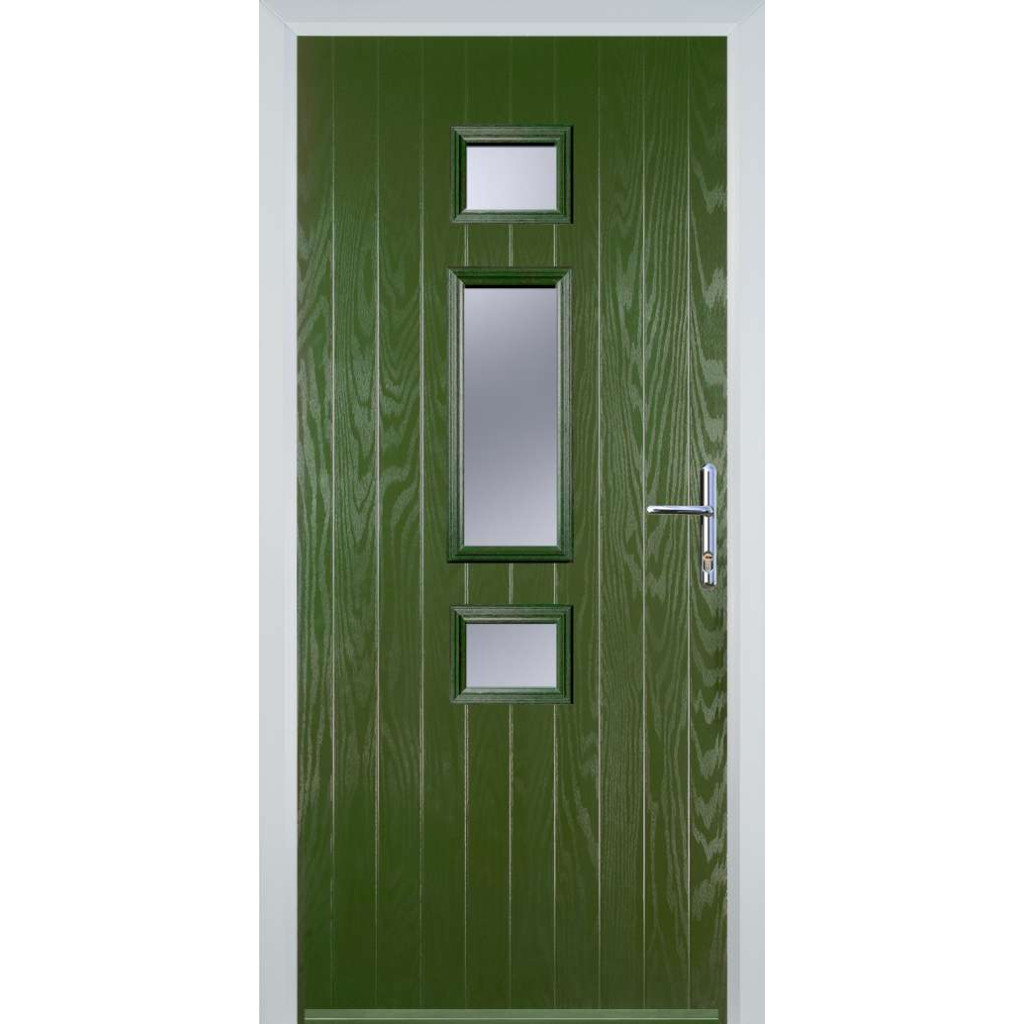Door Stop Mid 3 Square (S) Composite Contemporary Door In Fern Green Image