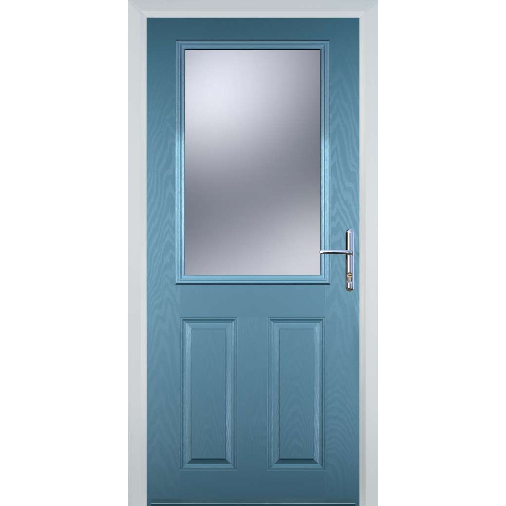 Door Stop 2 Panel 1 Square (F) Composite Traditional Door In Pastel Blue Image