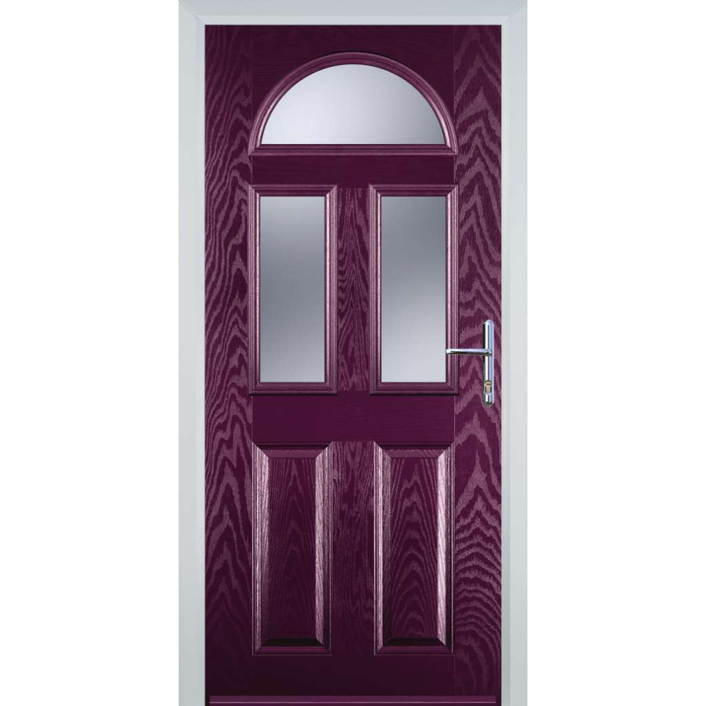 Door Stop 2 Panel 2 Square 1 Arch (G) Composite Traditional Door In Purple Violet Image