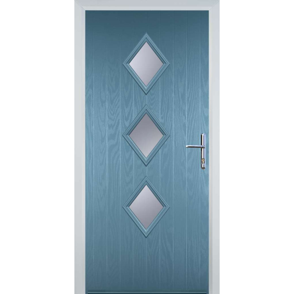 Door Stop 3 Diamond (P3) Composite Contemporary Door In Pastel Blue Image