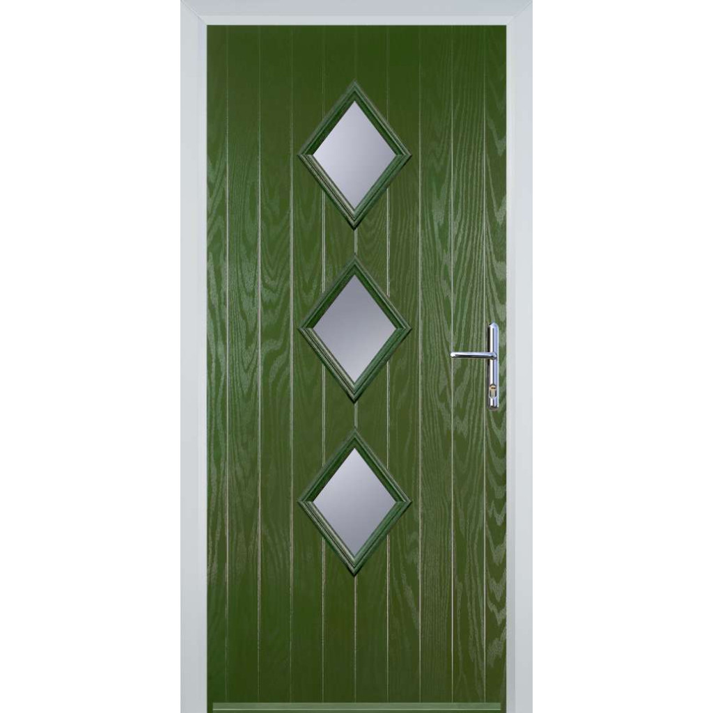 Door Stop 3 Diamond (P3) Composite Contemporary Door In Fern Green Image