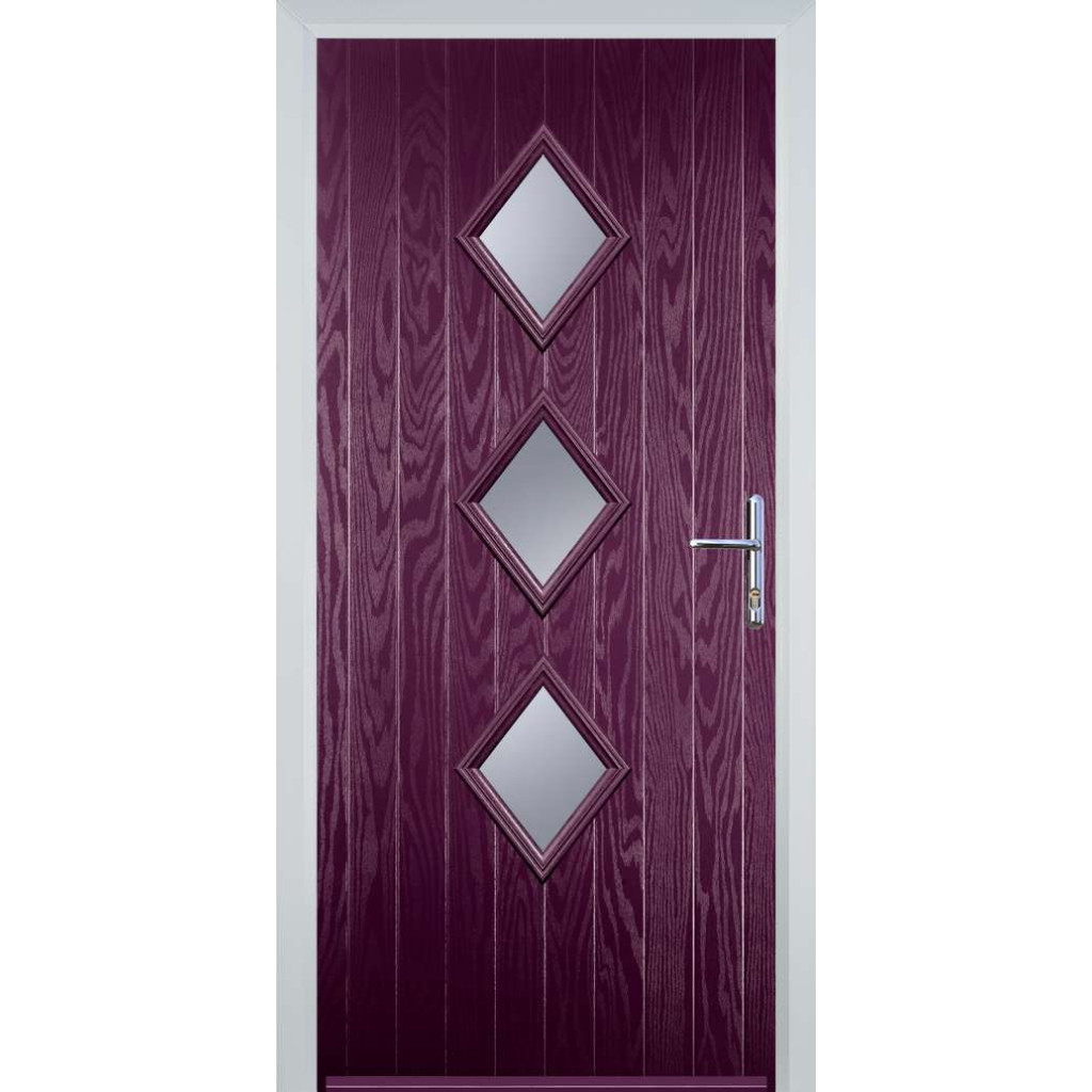 Door Stop 3 Diamond (P3) Composite Contemporary Door In Purple Violet Image