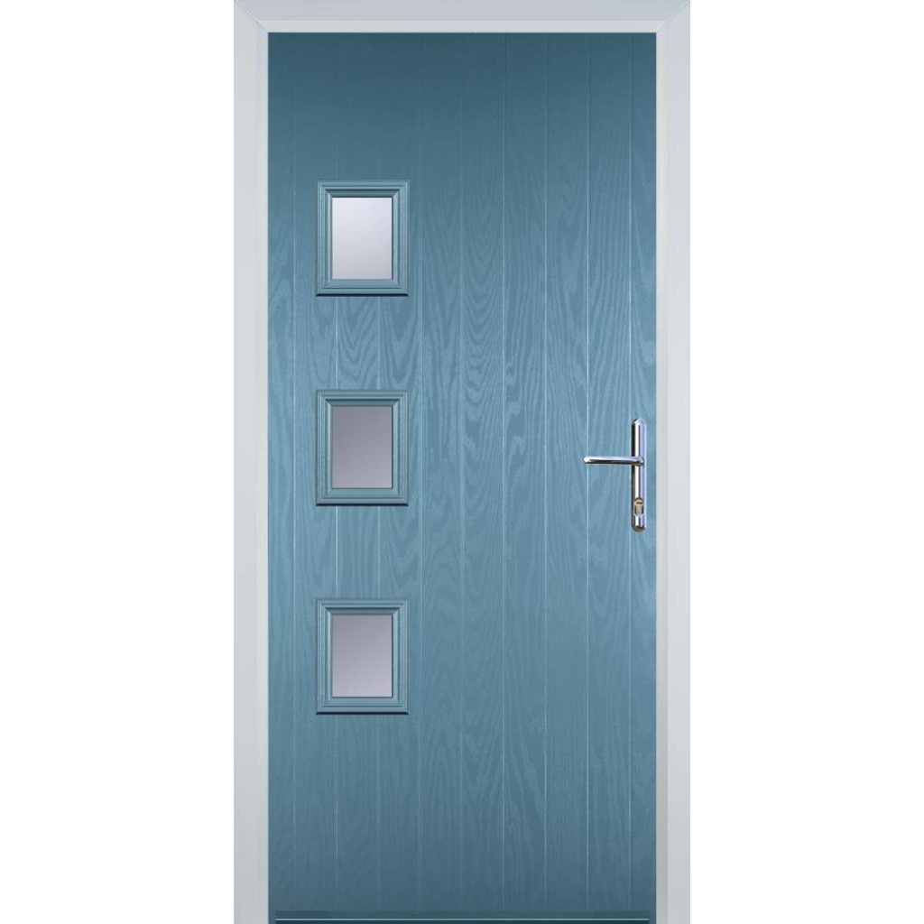 Door Stop 3 Square (YH) Composite Contemporary Door In Pastel Blue Image