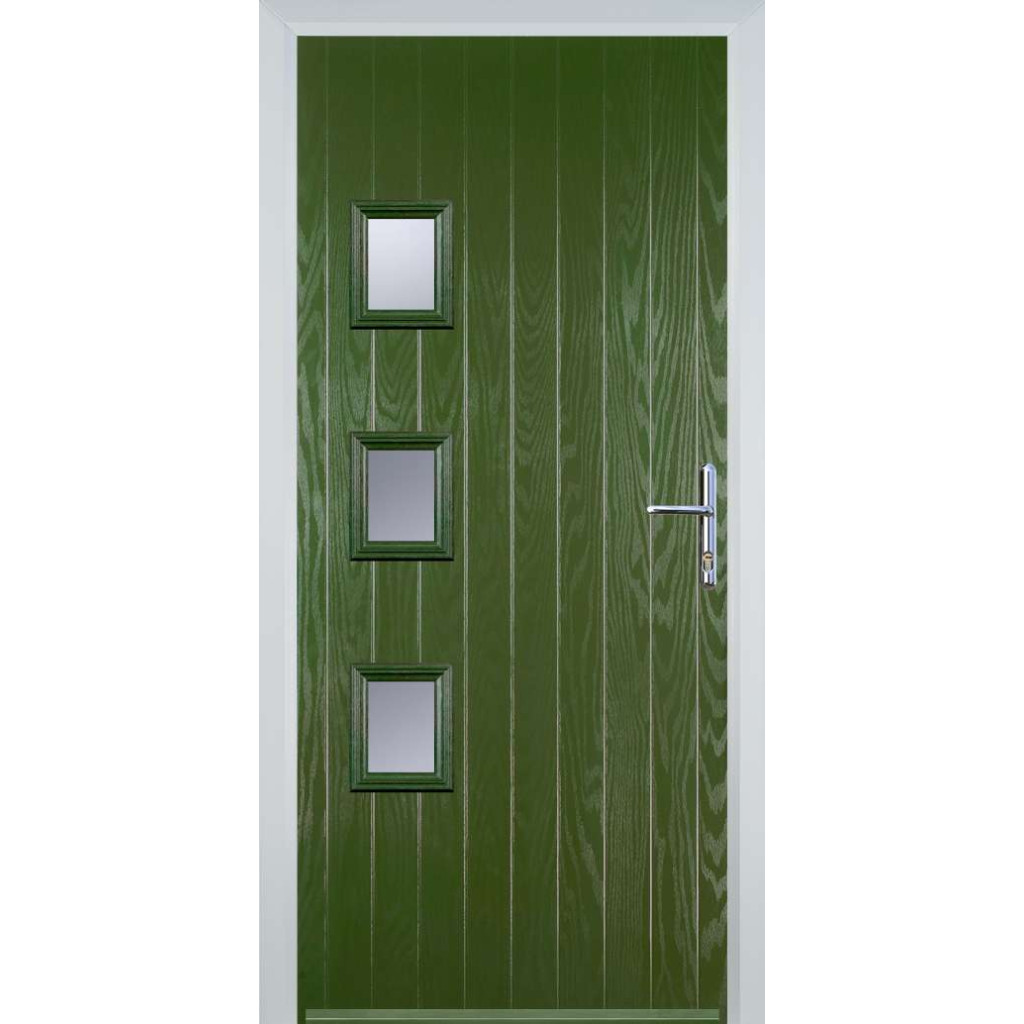 Door Stop 3 Square (YH) Composite Contemporary Door In Fern Green Image