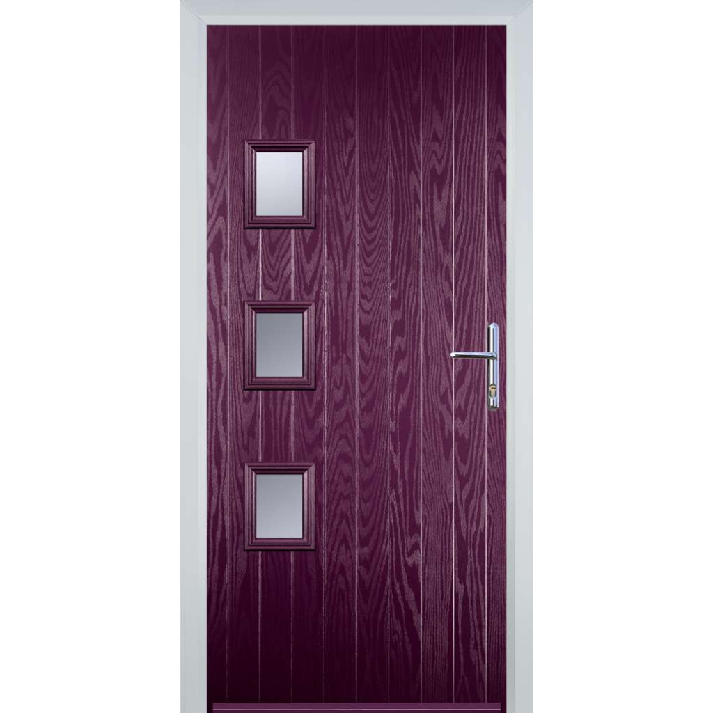 Door Stop 3 Square (YH) Composite Contemporary Door In Purple Violet Image