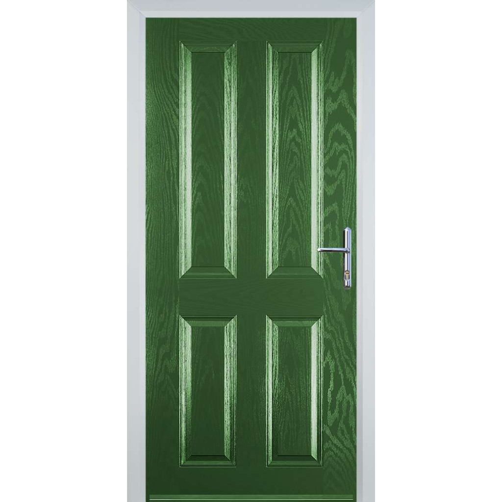 Door Stop 4 Panel (Q) Composite Traditional Door In Fern Green Image
