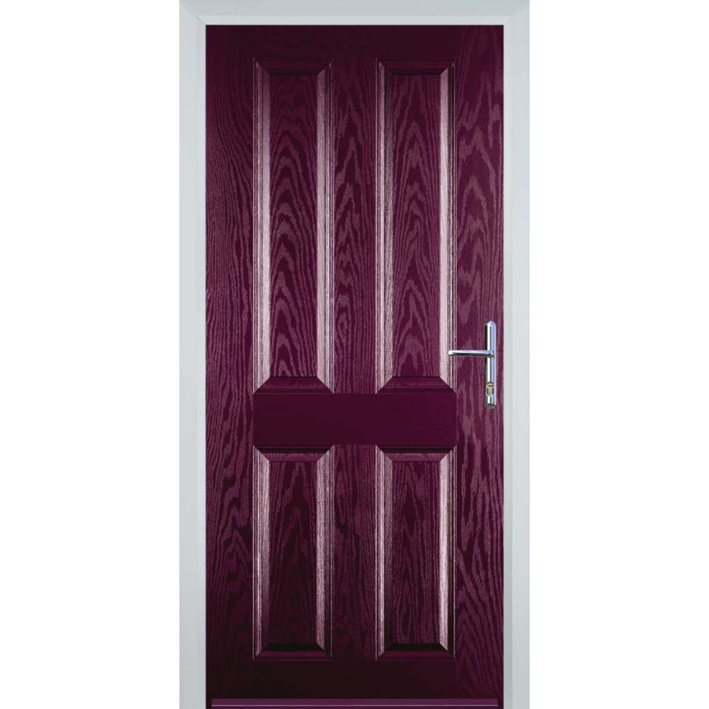 Door Stop 4 Panel (Q) Composite Traditional Door In Purple Violet Image