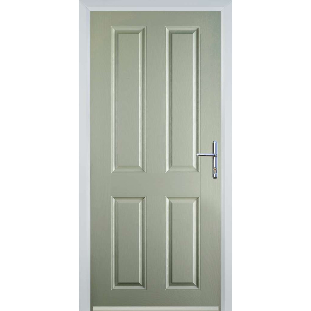 Door Stop 4 Panel (Q) Composite Traditional Door In Pebble Grey Image