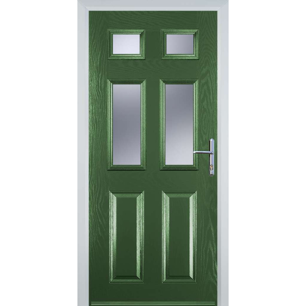 Door Stop 2 Panel 4 Square (T) Composite Traditional Door In Fern Green Image