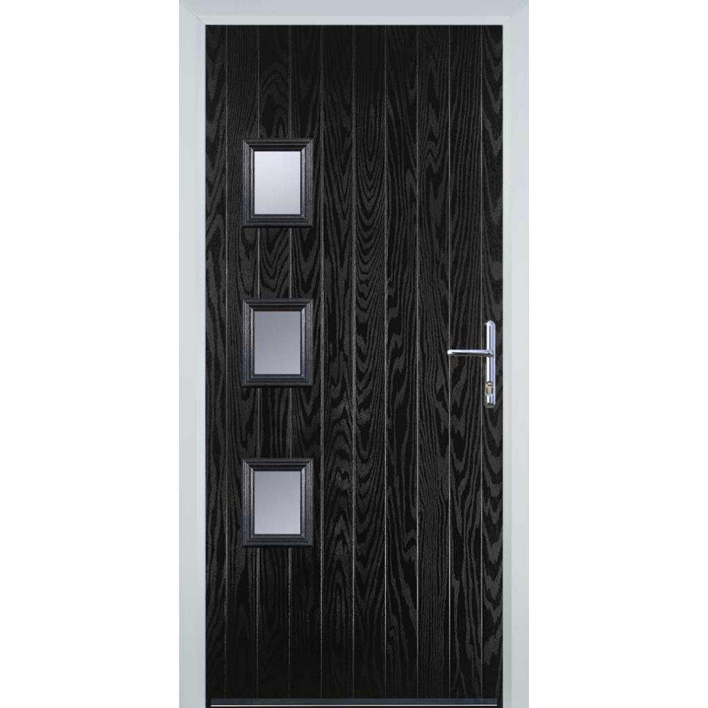 Door Stop 3 Square (YH) Composite Contemporary Door In Black Image