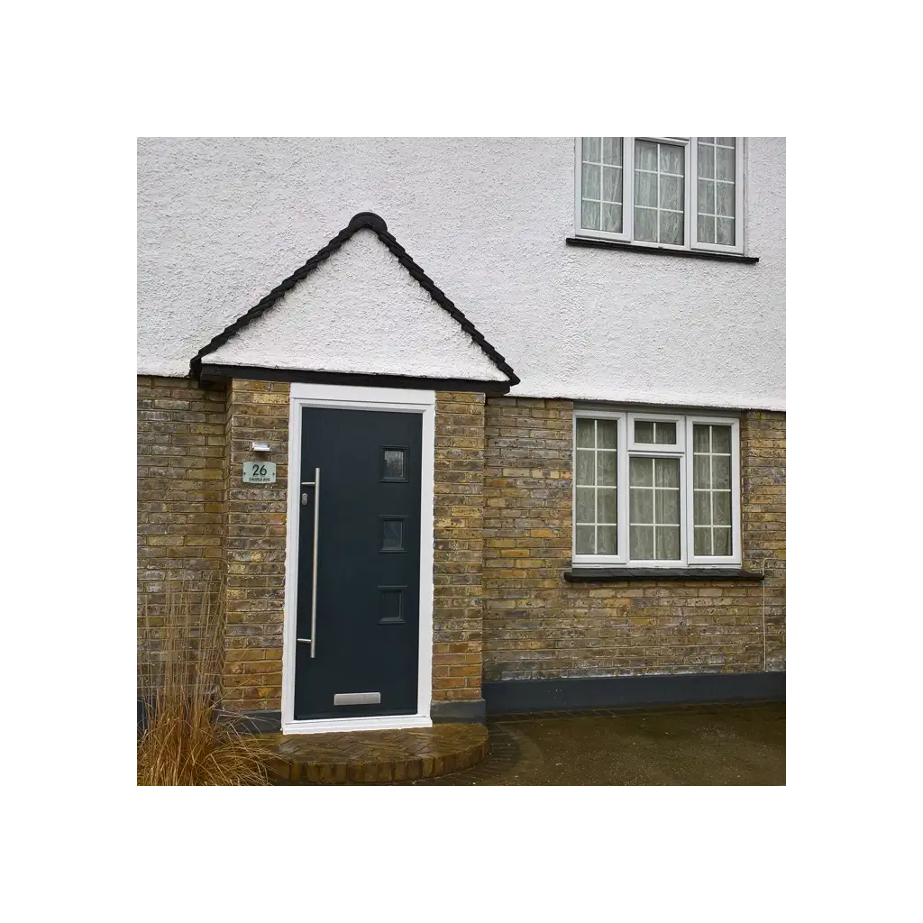 Door Stop 4 Panel 1 Arch (D) Composite Traditional Door In Black Image