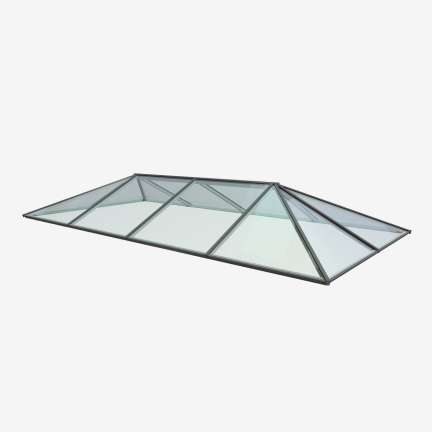 Atlas Roof Lantern  - Traditional Style (1000mm x 2000mm) In Grey (Ral 7016) - Double Glazed - Self clean Solar Blue