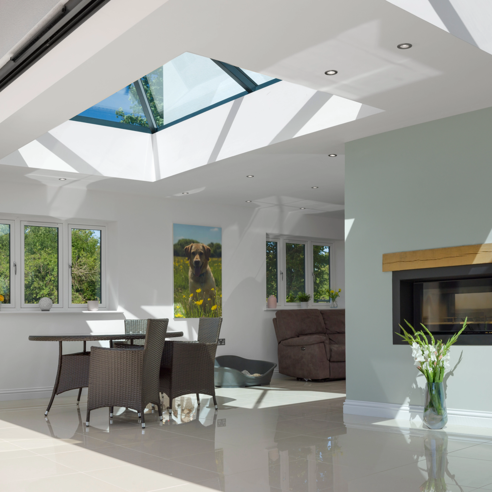 Korniche Roof Lantern In White (Ral 9010G) - (1000mm x 1000mm) Large
                        Image