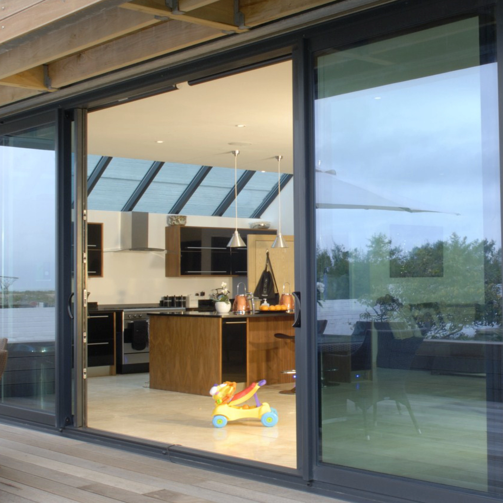 Smart Visoglide 2 Pane Sliding Door In Grey (Matt) - (2000mm x 2000mm) Large
                        Image