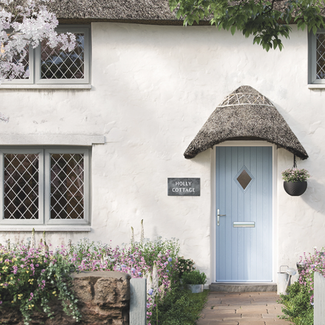 Door Stop 4 Panel 1 Arch (D) Composite Traditional Door In Black Thumbnail