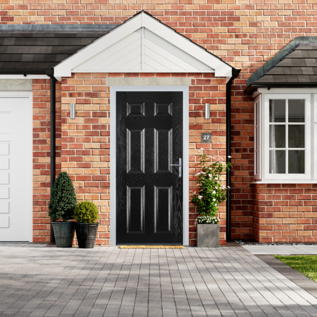 Door Stop 6 Panel (H) Composite Traditional Door In Black Thumbnail