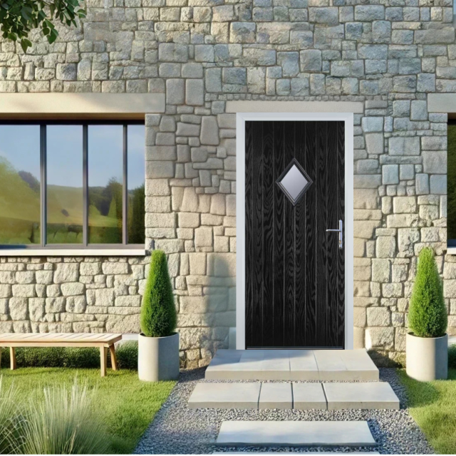 Door Stop Diamond (P) Composite Cottage Door In Black Thumbnail