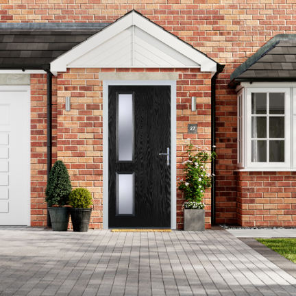 Door Stop Twin Side - Flush Grained (ZH) Composite Flush Door In Black