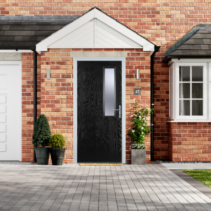 Door Stop Mid Square - Flush Grained (56) Composite Flush Door In Black