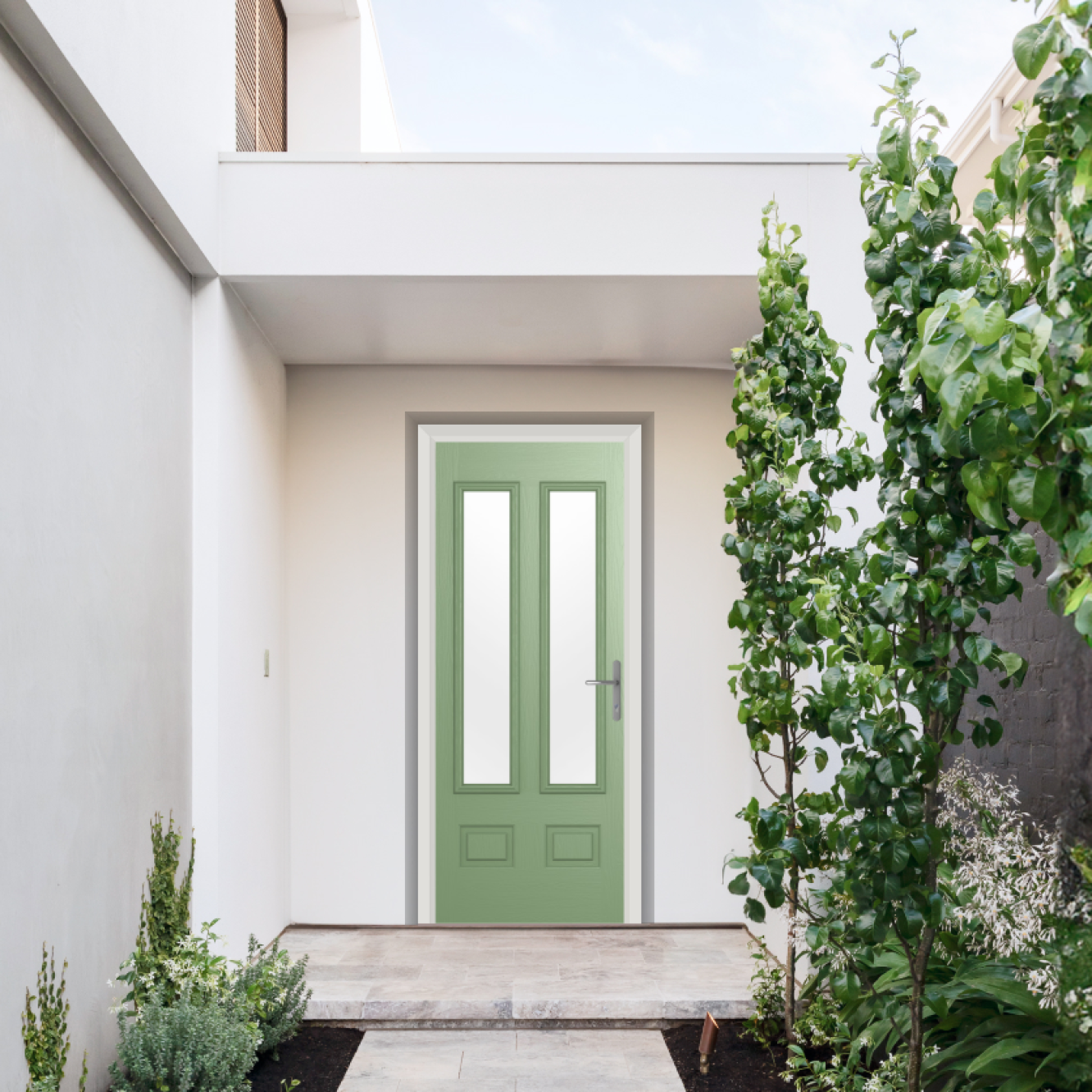 Comp Door Aston Glazed 2 Composite Door In Chartwell Green Image