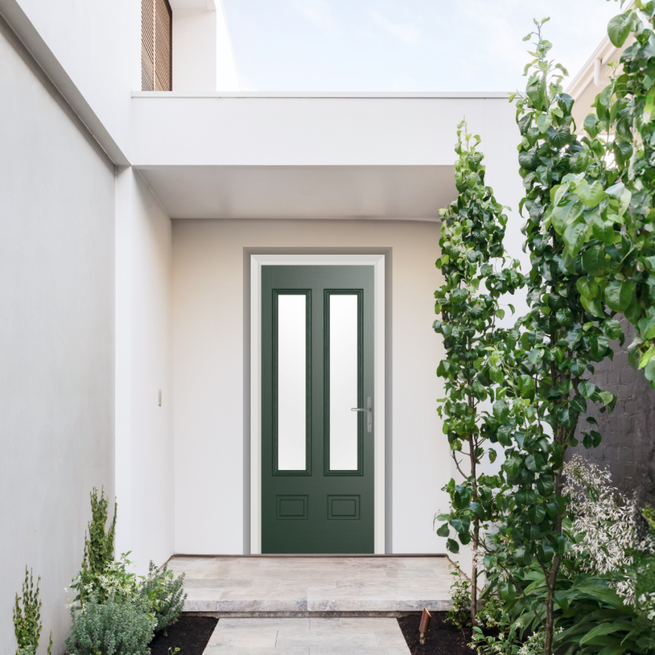 Comp Door Aston Glazed 2 Composite Door In Green Image