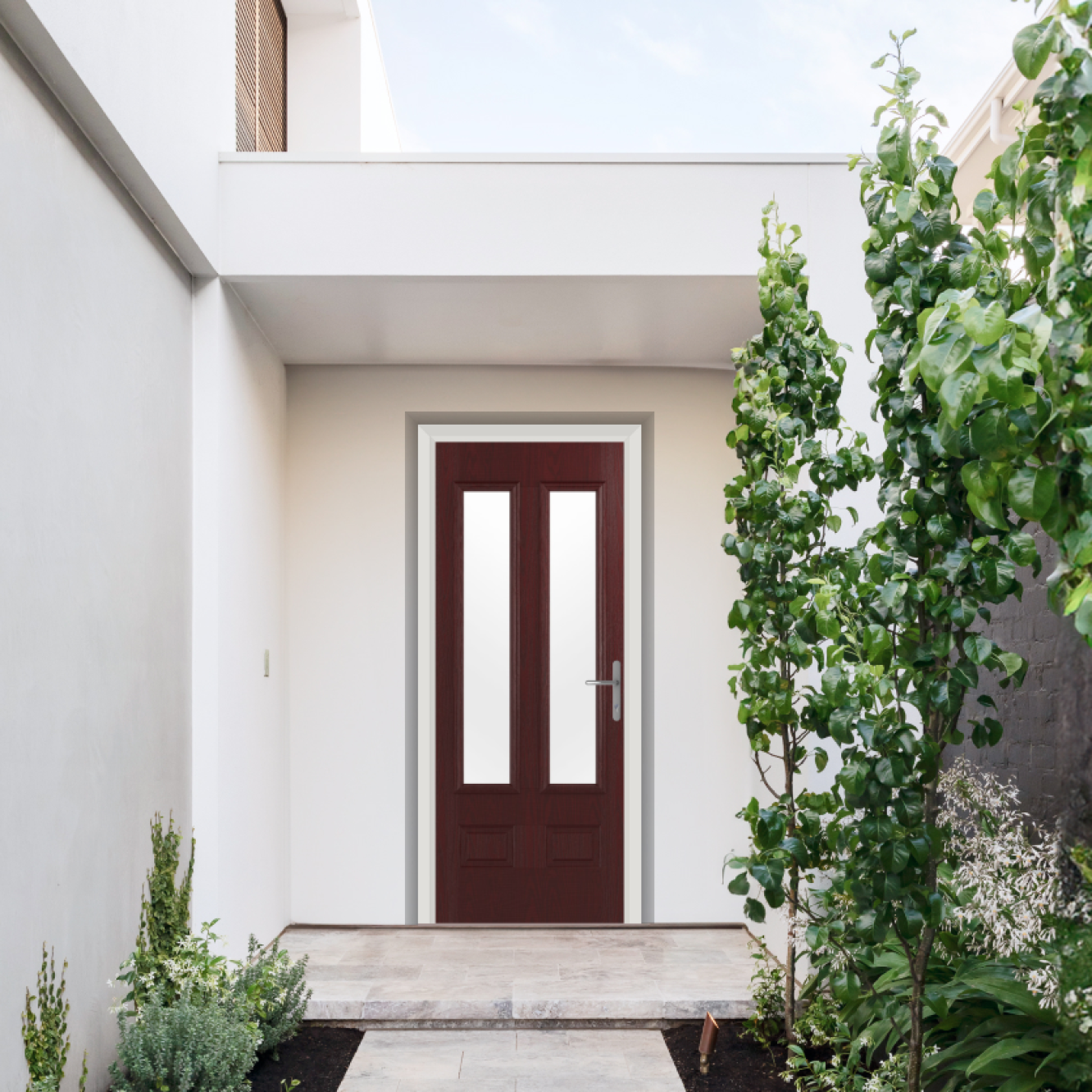 Comp Door Aston Glazed 2 Composite Door In Rosewood Image